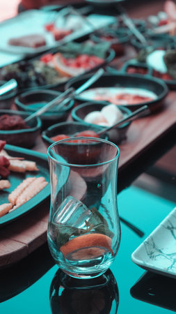 Close-up of a delicious breakfast spreadの写真素材