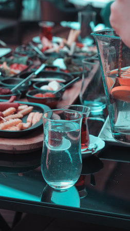 Fresh and vibrant ingredients for a delicious breakfastの写真素材