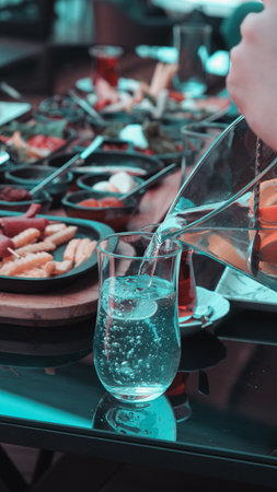 Fresh and vibrant ingredients for a delicious breakfastの写真素材