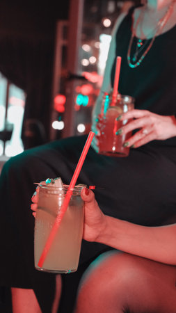 Tropical cocktails with a refreshing twistの写真素材