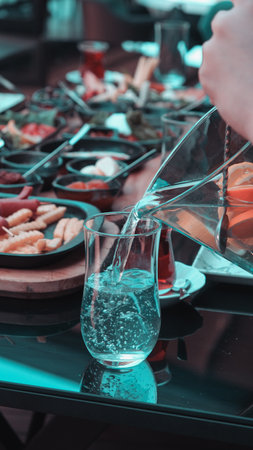 Fresh and vibrant ingredients for a delicious breakfastの写真素材