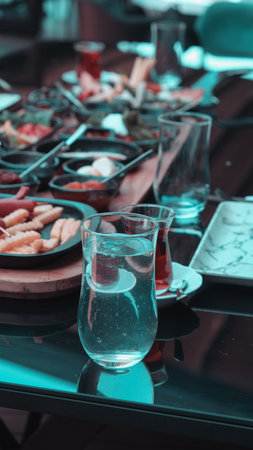 Fresh and vibrant ingredients for a delicious breakfastの写真素材