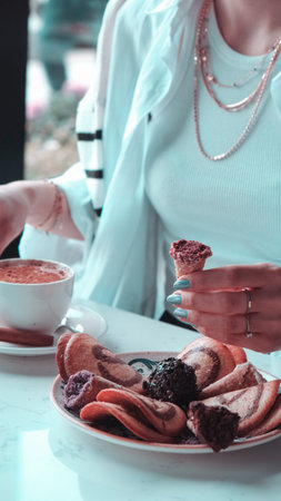 cookies with dark chocolate chipsの写真素材