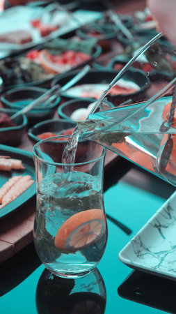 Fresh and vibrant ingredients for a delicious breakfastの写真素材