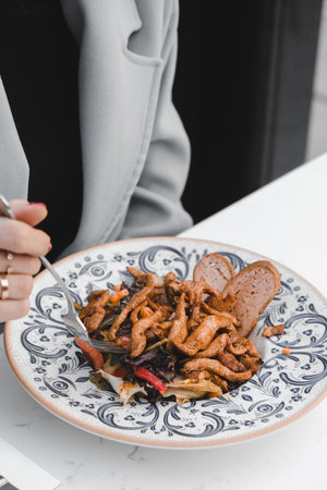 Tasty appetizing classic Italian pasta with a delicious sauce.の写真素材