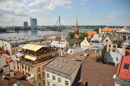 Panorama of Riga, Latviaの写真素材