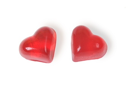 Two candy heartsの写真素材