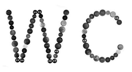 WC made from sewing buttonsの写真素材