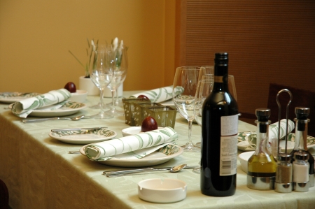 Served Easter tableの写真素材