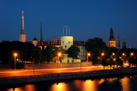 Old Riga at nightのeditorial素材