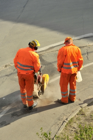 Cutting road worksの写真素材