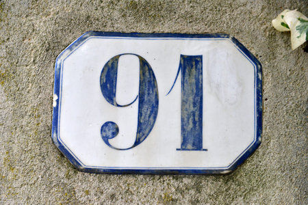 porcelain house number ninety-one