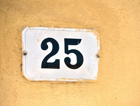 house number twenty-fiveの写真素材