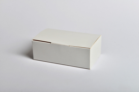 white paper box isolated on whiteの写真素材