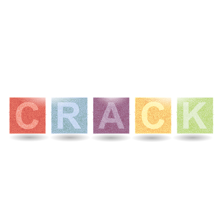 Modern Vector Crack word. Crack pattern. Crack line. Modern crack pattern. Crack alphabet.のイラスト素材