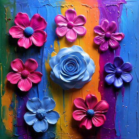 Vibrant Play Doh Style Floral Abstract Background abstract Backgroundの素材