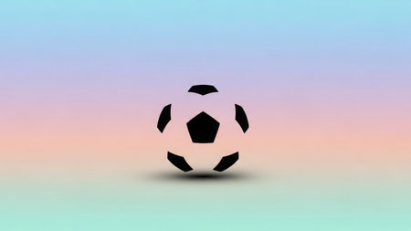 Soccer ball on gradient background. illustration.の素材