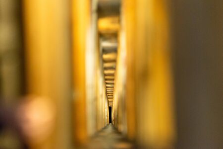 50 floors under the ground. Descent into salt caves near Krakow. Wieliczka Mine.の写真素材