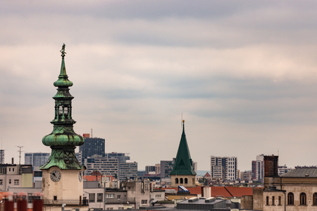 Slovakia. Europe, summer 2019. The rooftops of the city Bratislava.のeditorial素材