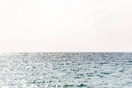 Horizon on the sea. Bright evening sea in Cyprus. November in Europe.の写真素材