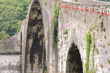 Bridge of a devil. Bridge over the river in Tuscany. Built in the 11 century.の写真素材
