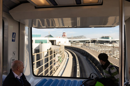 Rome Italy February 2020. Rome international airport, Leonardo Da Vinci.のeditorial素材