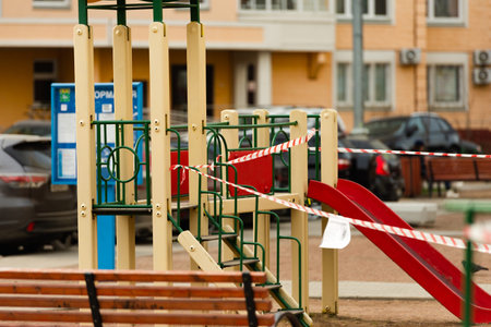 Playgrounds in quarantine. The fence around the playgrounds. The quarantine is all over Moscow.