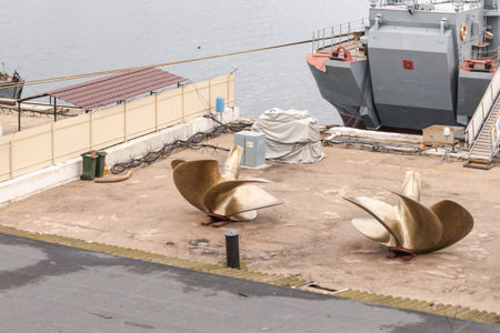 Sevastopol. Russia. December 2020. Guard ship Sharp-witted with new propellers. Large anti-submarine...