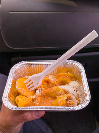 Tortellini are a stuffed egg pasta, typical of Bologna and Modena.の写真素材