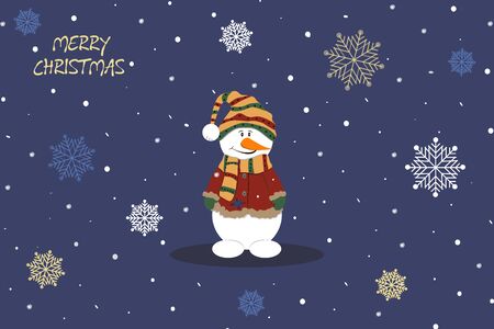 Merry Christmas and happy new year. Vector illustration. Flat style.のイラスト素材