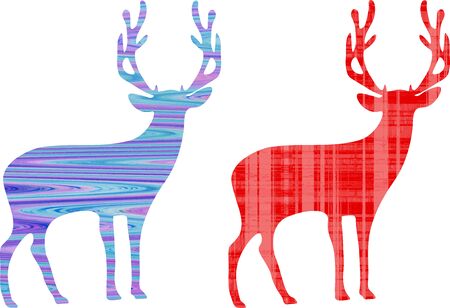 Abstract deer vector illustration. Set.のイラスト素材
