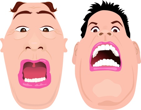 Vector man face illustration, EPS format easy to resize, edit or change colorのイラスト素材