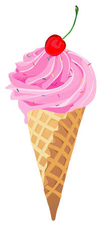 Vector ice cream illustration, EPS format easy to resize, edit or change colorのイラスト素材
