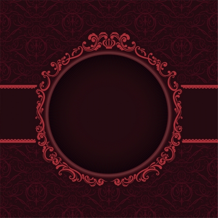 Vector illustration vintage frame with seamless pattern backgroundのイラスト素材