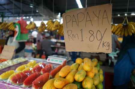 Filipino Market selling fruitsの写真素材