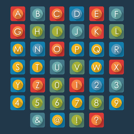 Flat icons alphabetのイラスト素材