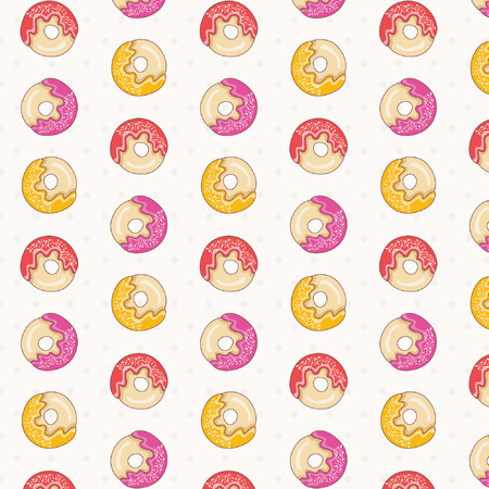 Seamless pattern of donuts.Vector.のイラスト素材