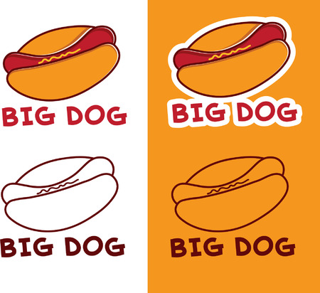 set of hot dogのイラスト素材