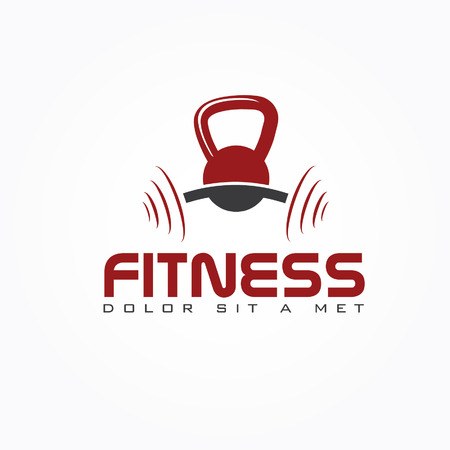 kettlebell and barbell vector design templateのイラスト素材