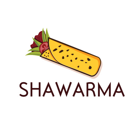 shawarma vector design templateのイラスト素材
