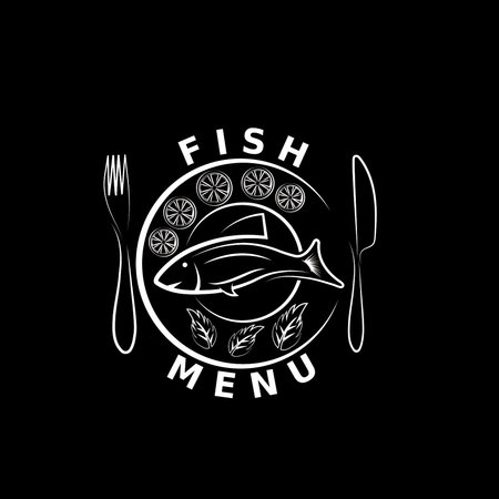 fish menu illustrationのイラスト素材