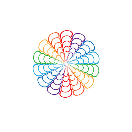 Rainbow Mandala. Round Ornament.Vectorのイラスト素材