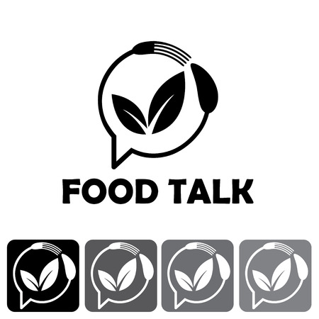 food talk illustration and icon setのイラスト素材