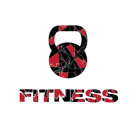 grunge kettlebell vector design templateのイラスト素材