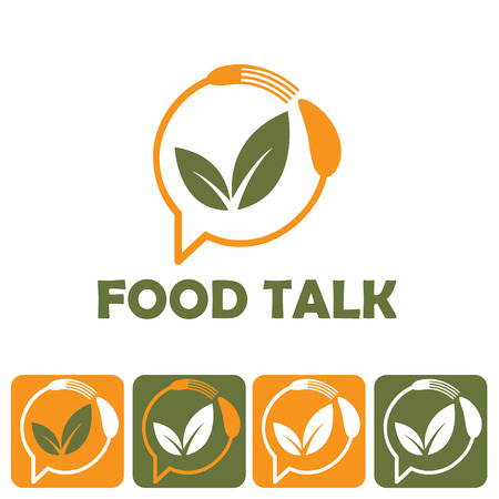 food talk illustration and icon setのイラスト素材
