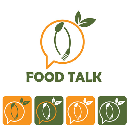 food talk illustration and icon setのイラスト素材