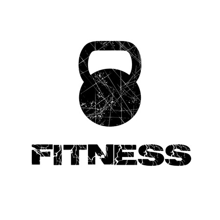 grunge kettlebell vector design templateのイラスト素材