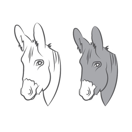 Illustration cute draw donkey. のイラスト素材