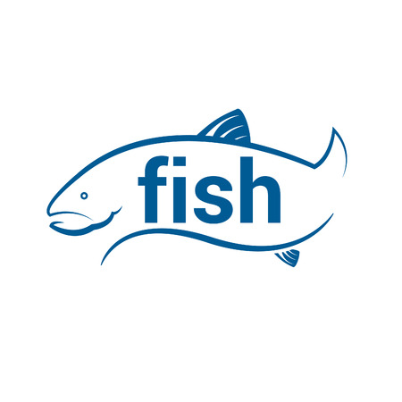 Abstract icon fish with text.のイラスト素材