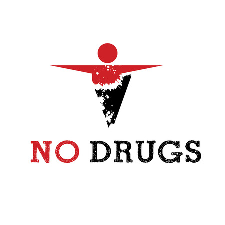 Abstract icon man released of drugs. のイラスト素材